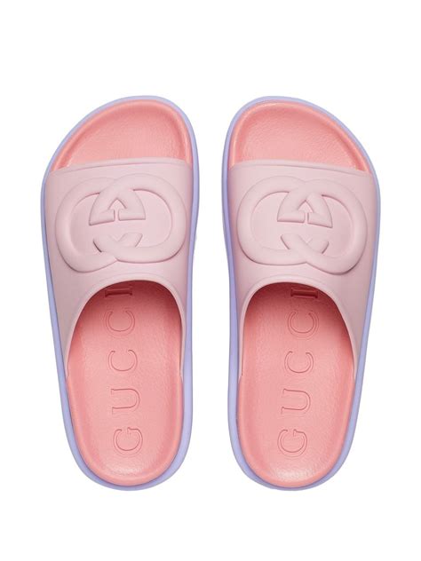 gucci mens rubber gg slides|Gucci miami rubber platform slides.